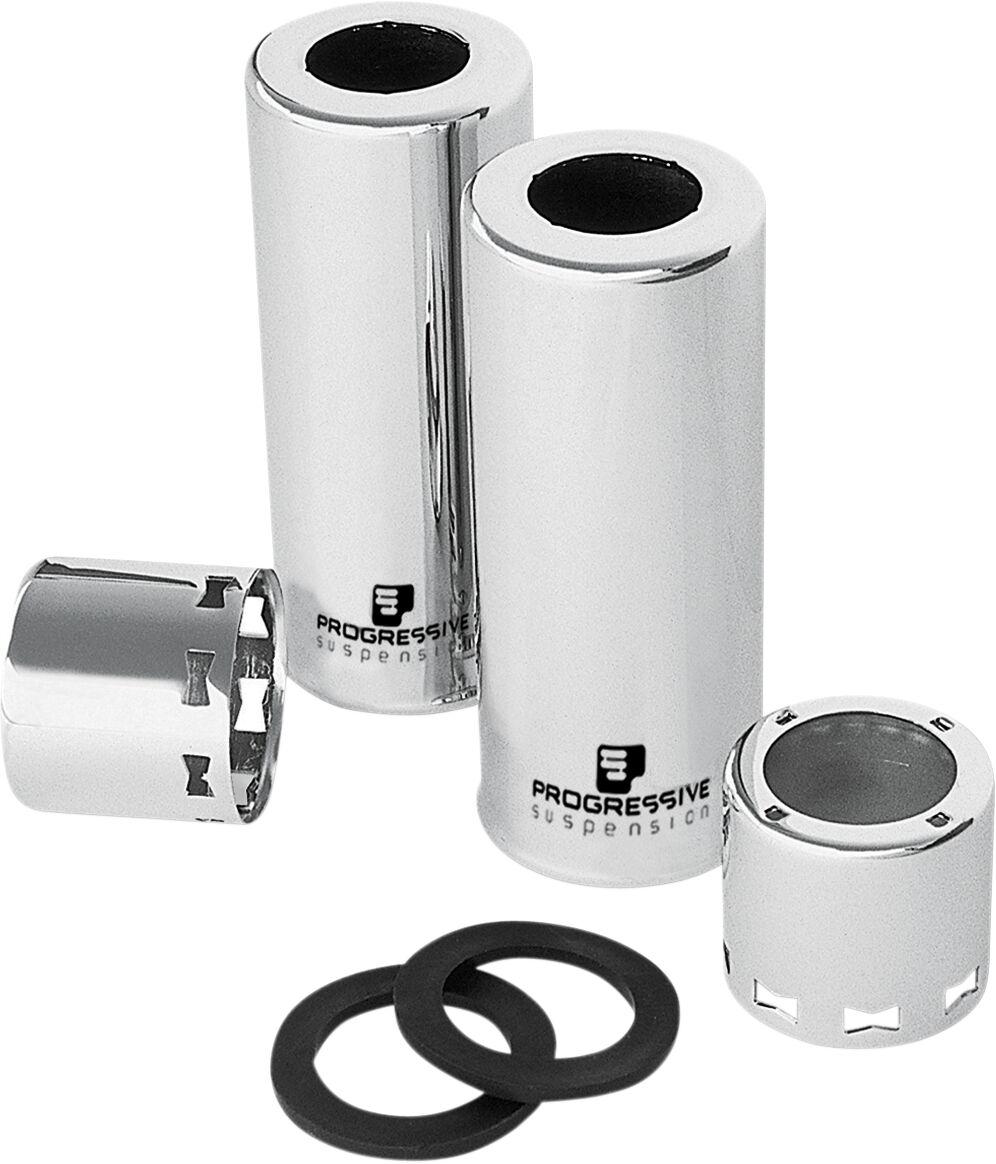 Progressive Suspension Shock Cover Kit For Harley Davidson FL 1200 1966-1977 - Chrome