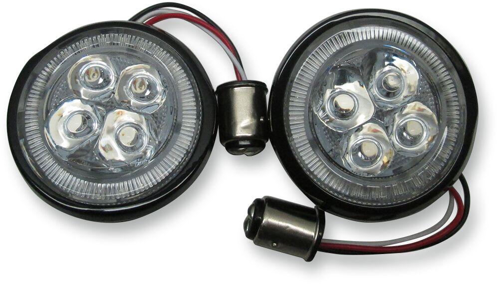 Ciro Fang Signal Light Inserts For Harley Davidson FLD 1690 2012-2013 Rear