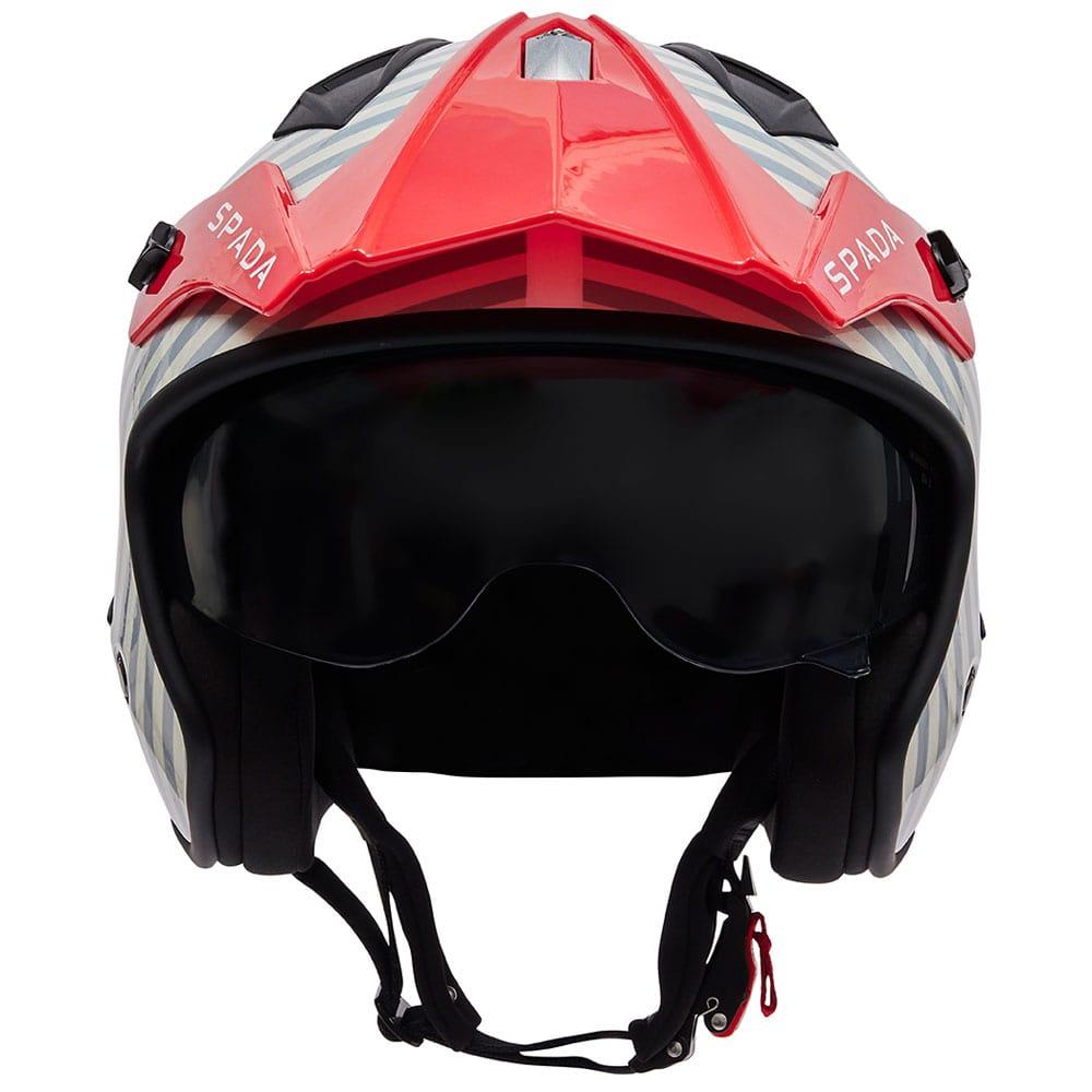 Spada Rock 06 Stasis Grey Red Trials Helmet