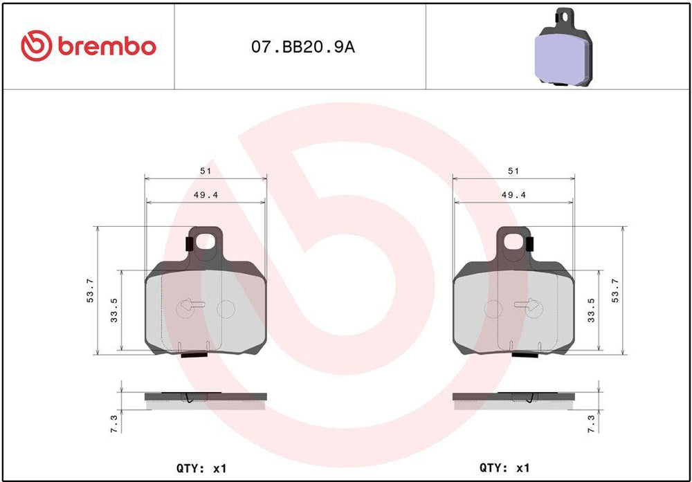 Brembo Prime Sintered Genuine Brake Pads For Derbi GP1 125 2006 Front