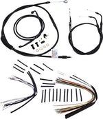 Burly Cable Line Kit for Ape Hanger Handlebars For Harley Davidson FLSTC1584 2007-2010 35.5cm (14") - Black