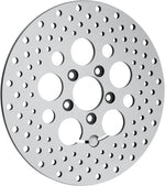Drag Specialties Polished Stainless Steel Drilled Brake Disc For Harley Davidson FLHR 1584 2008 - Silver