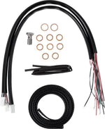 LA Choppers Complete Black Vinyl Braided Handlebar Cable/Brake Hose Kit For Harley Davidson FLHRXS 1868 ABS 2024 Standard - Black/Clear-Coated