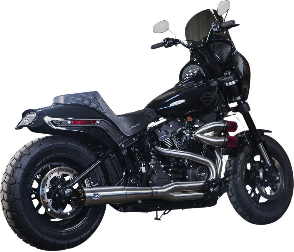 S&S Cycle 2 Into 1 Superstreet Exhaust System For Harley Davidson FLDE 1750 2018-2020 - Stainless Steel