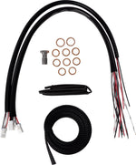 LA Choppers Complete Black Vinyl Braided Handlebar Cable/Brake Hose Kit For Harley Davidson FLHRXS 1868 ABS 2024 38 cm - 43 cm (15" - 17") - Black/Clear-Coated