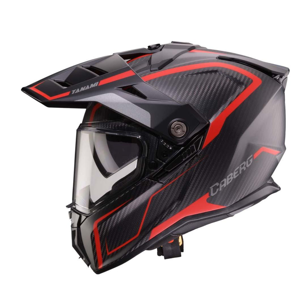 Caberg Tanami Ranger Adventure Motorcycle Helmet - Carbon Gravity Red/Grey