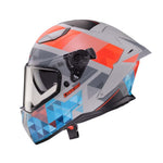 Caberg Drift Evo II Full Face Motorcycle Helmet - Prism Matt Grey/Red Fluo/Blue