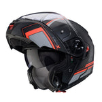 Caberg Levo X Elite Flip Front Motorcycle Helmet - Matt Black/Grey/Fluo Red