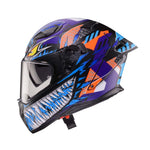 Caberg Drift Evo II Full Face Motorcycle Helmet - Nobo Matt Black/Red Fluo/Blue/Purple