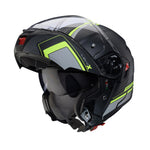 Caberg Levo X Elite Flip Front Motorcycle Helmet - Matt Black/Grey/Fluro Yellow