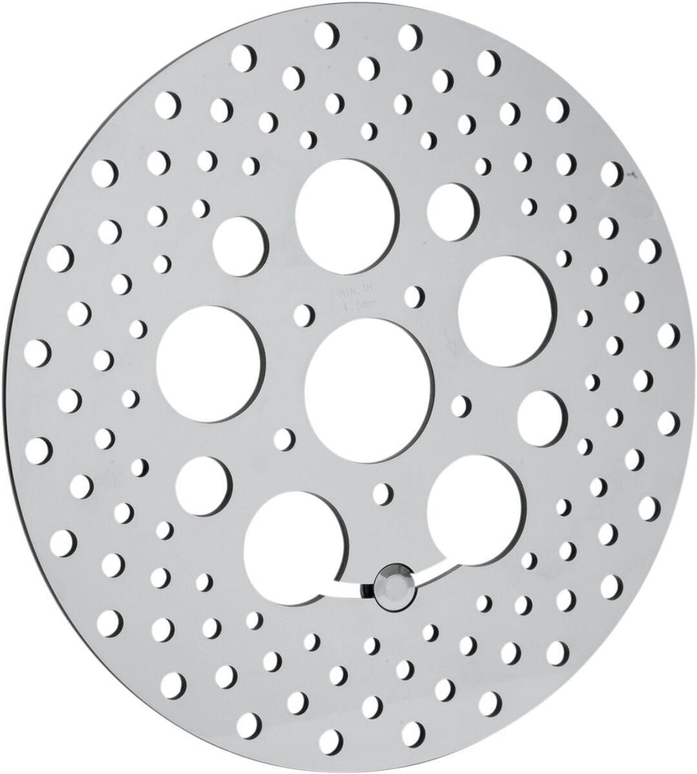 Drag Specialties Polished Stainless Steel Drilled Brake Disc For Harley Davidson FLHR 1584 2008 - Front