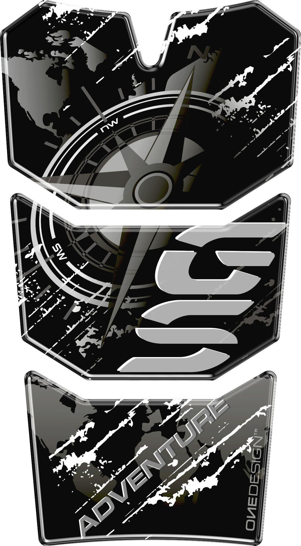 Onedesign Resin/Soft Touch Tank Pad For BMW R 1200 GS 2006-2019 - Black/Carbon/Grey/White