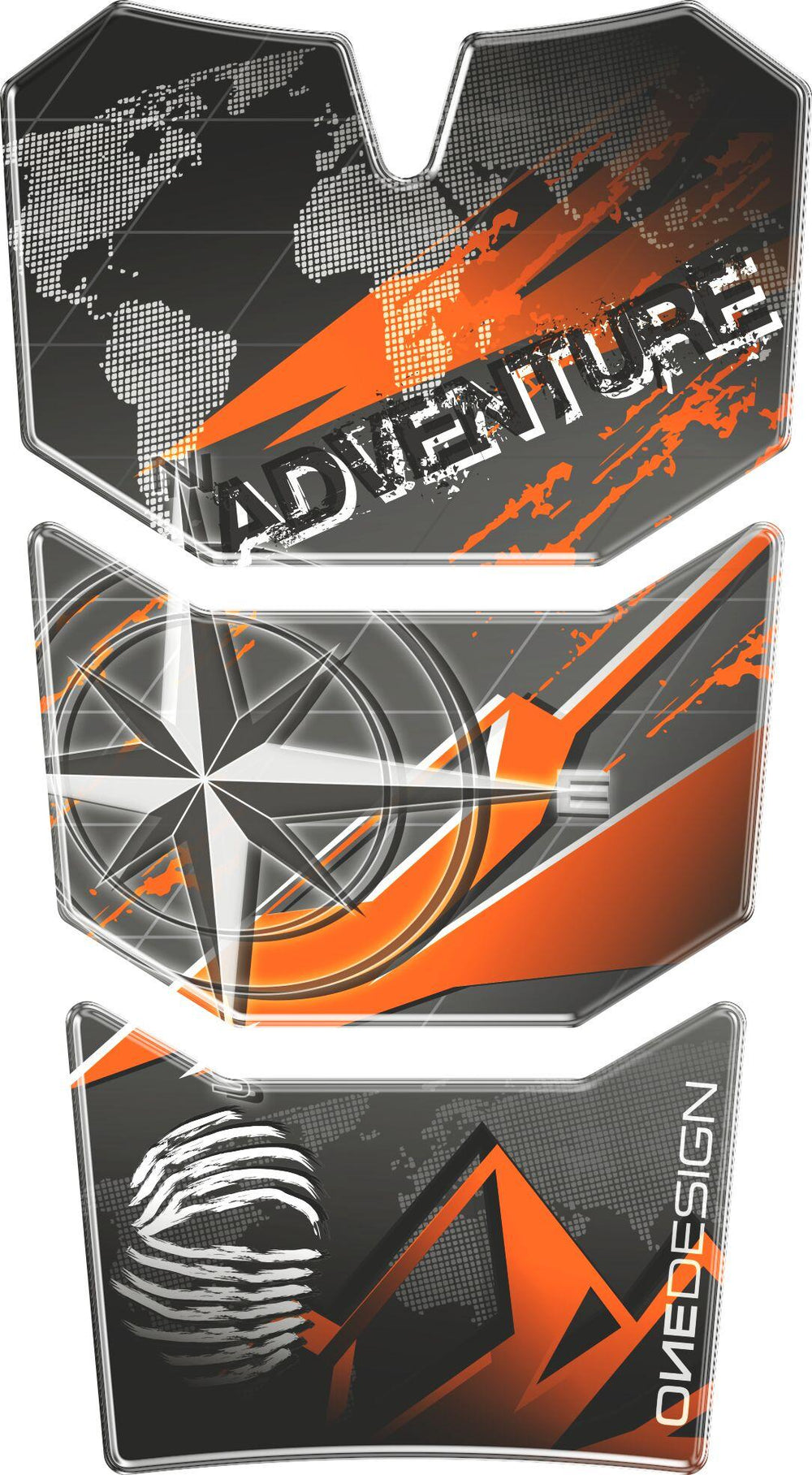 Onedesign Resin/Soft Touch Tank Pad For BMW R 1200 GS 2006-2019 - Black/Carbon/Grey/Red