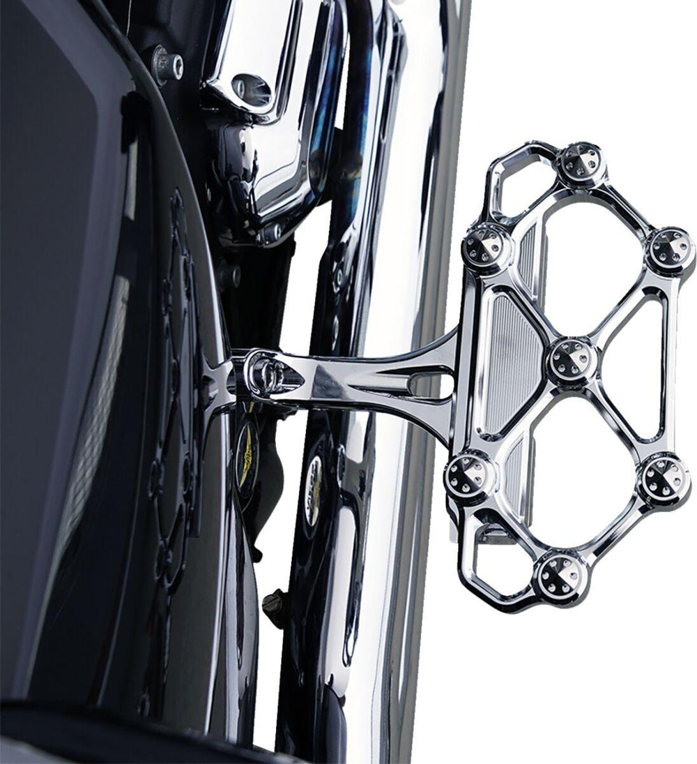 Arlen Ness Diamond Passenger Floorboards For Harley Davidson FLD 1690 2012-2013 - Chrome