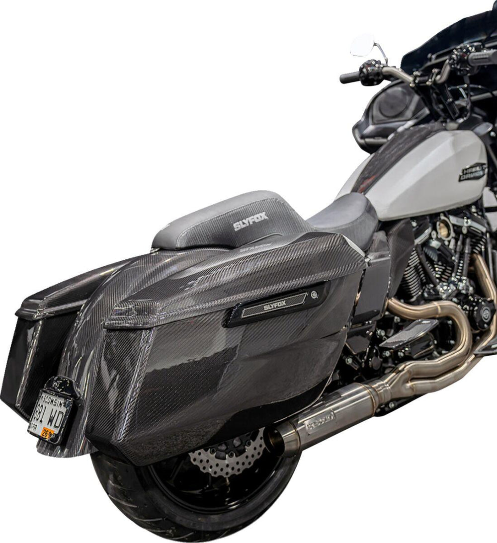 Slyfox Side Covers For Harley Davidson FLDE 1750 ABS 2018-2020 Right - Black/Carbon Fiber/Matte