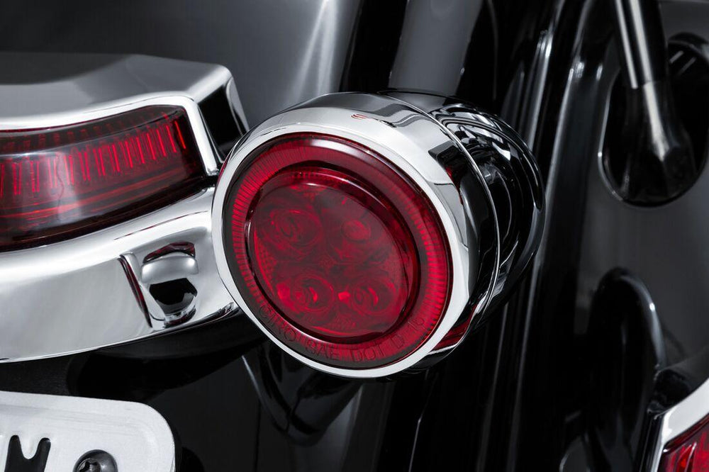 Ciro Fang Turn Signal Light Inserts For Harley Davidson FLFB 1750 ABS 2018-2020 Rear Chrome Red