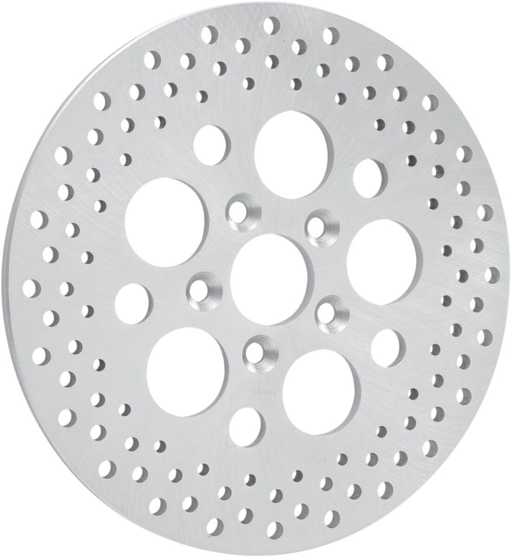 Drag Specialties Polished Stainless Steel Drilled Brake Disc For Harley Davidson FLH 1340 1984 Rear - Zinc