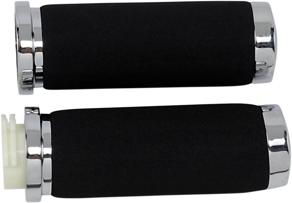 Drag Specialties Sundance Grips For Harley Davidson FLD 1690 2012-2013 - Black Chrome