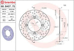 Brembo Oro Prime Line Fixed Brake Disc For Honda CB 250 1992-2003 Rear