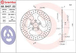 Brembo Oro Prime Line Fixed Brake Disc For Harley Davidson FLH Electra Glide 1983-1985 Rear