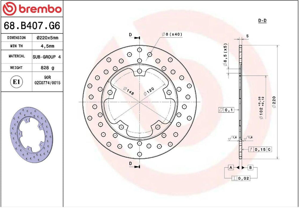 Brembo Oro Prime Line Fixed Brake Disc For BMW C1 125 2000-2003 Fits Front Or Rear