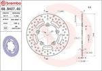 Brembo Oro Prime Line Fixed Brake Disc For Piaggio Beverly 125 I.E. 2010-2016 Rear