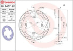 Brembo Oro Prime Line Fixed Brake Disc For Kawasaki KLX450R 2008-2020 Rear