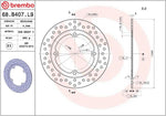 Brembo Oro Prime Line Fixed Brake Disc For Honda CB500F 2013-2021 Rear