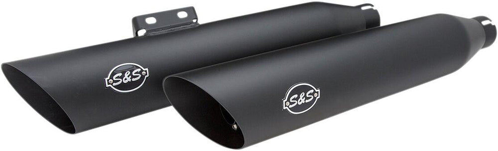 S&S Cycle Slash Cut Race  Silencers For Harley Davidson FLFB 1750 2018-2020 - Guardian Black