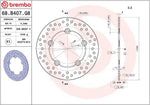 Brembo Oro Prime Line Fixed Brake Disc For Honda CTX700 2014-2016 Rear