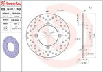 Brembo Oro Prime Line Fixed Brake Disc For Yamaha YP 125 ABS 2018-2020 Rear