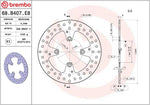 Brembo Oro Prime Line Fixed Brake Disc For Ducati 1098 2007-2008 Rear