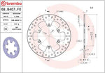 Brembo Oro Prime Line Fixed Brake Disc For Husqvarna 701 Enduro 2016-2021 Rear