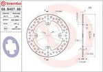 Brembo Oro Prime Line Fixed Brake Disc For Suzuki RMZ250 2007-2018 Rear