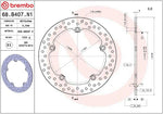 Brembo Oro Prime Line Fixed Brake Disc For Honda VFR 1200 X 2012-2019 Rear