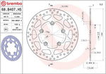 Brembo Oro Prime Line Fixed Brake Disc For Triumph Tiger Explorer ABS 2012-2015 Rear