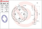 Brembo Oro Prime Line Fixed Brake Disc For Honda CBR 125 R 2011-2016 Rear