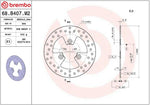 Brembo Oro Prime Line Fixed Brake Disc For Peugeot Django 125 2015-2016 Front