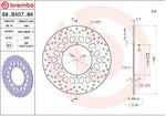 Brembo Oro Prime Line Fixed Brake Disc For Yamaha WR 125 X 2011-2016 Front