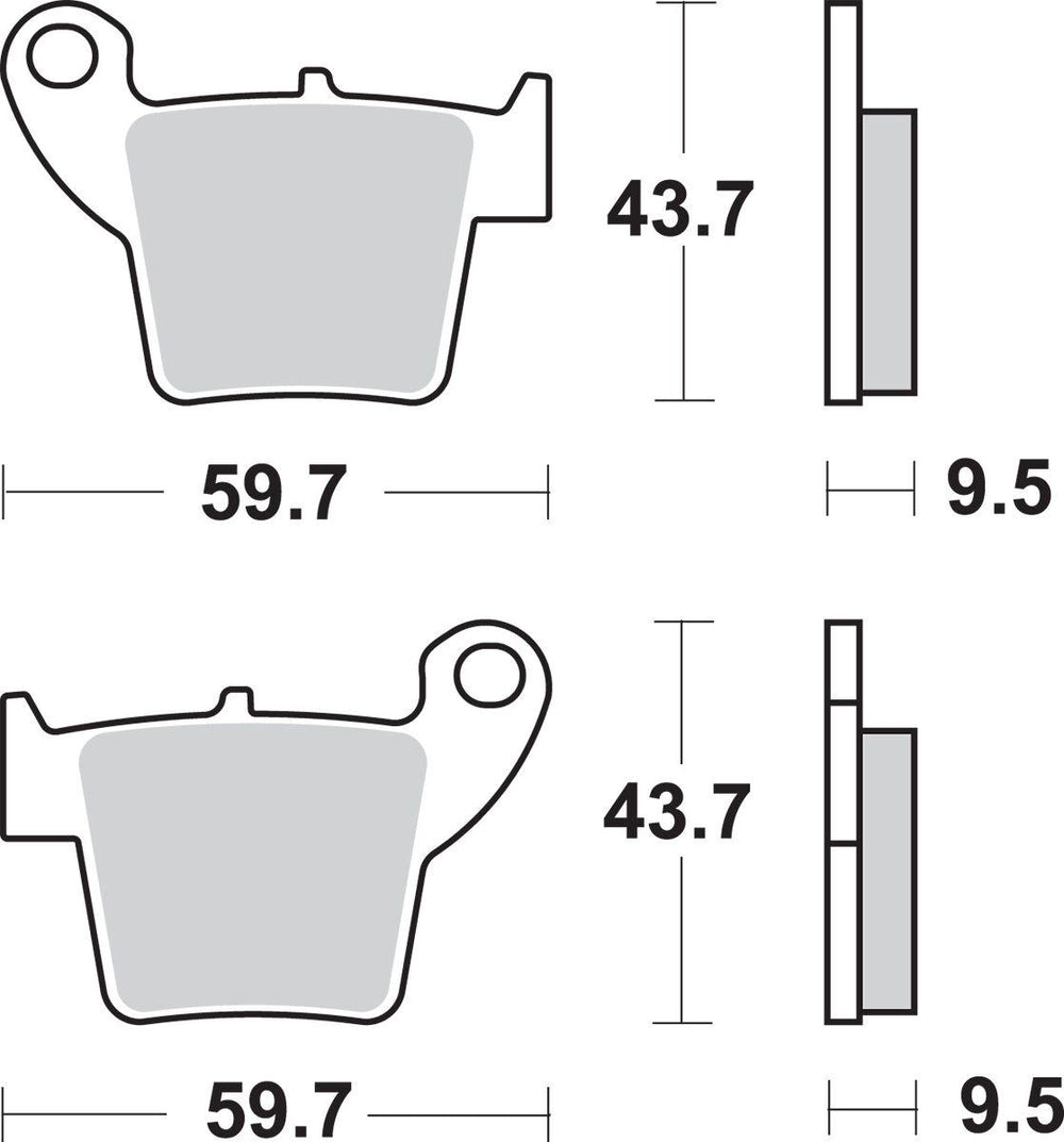 SBS SI Sintered Rear Brake Pads For Honda CR125 2002-2007