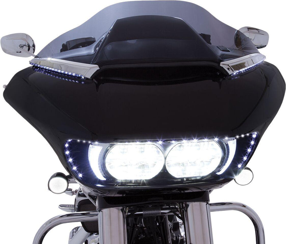 Ciro Horizon LED Lighted Windshield Trim For Harley Davidson FLTRK 1868 ABS 2020-2024 Chrome Clear