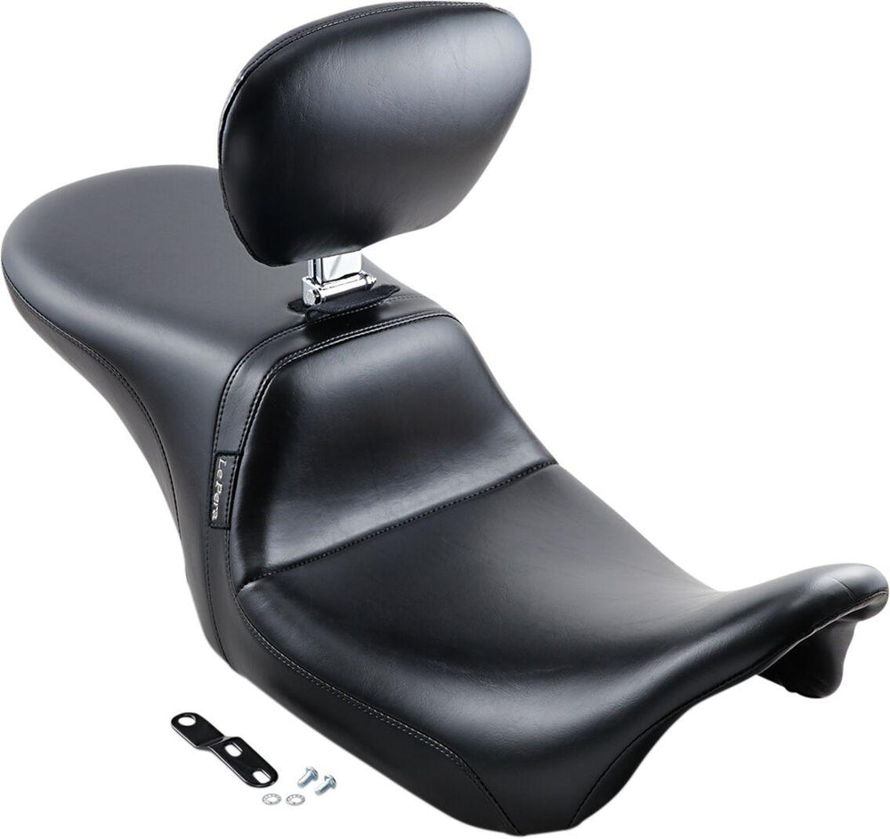 LE Pera Daytona 2 Up Seat With Backrest Pad For Harley Davidson FLHR 1584 2008-2011 Smooth - Black