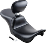 LE Pera Daytona 2 Up Seat With Backrest Pad For Harley Davidson FLHR 1584 2008-2011 Smooth - Black