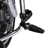 Ciro Extended Engine Guard Highway Peg Hingeless Mounting Clamp Kit - Black