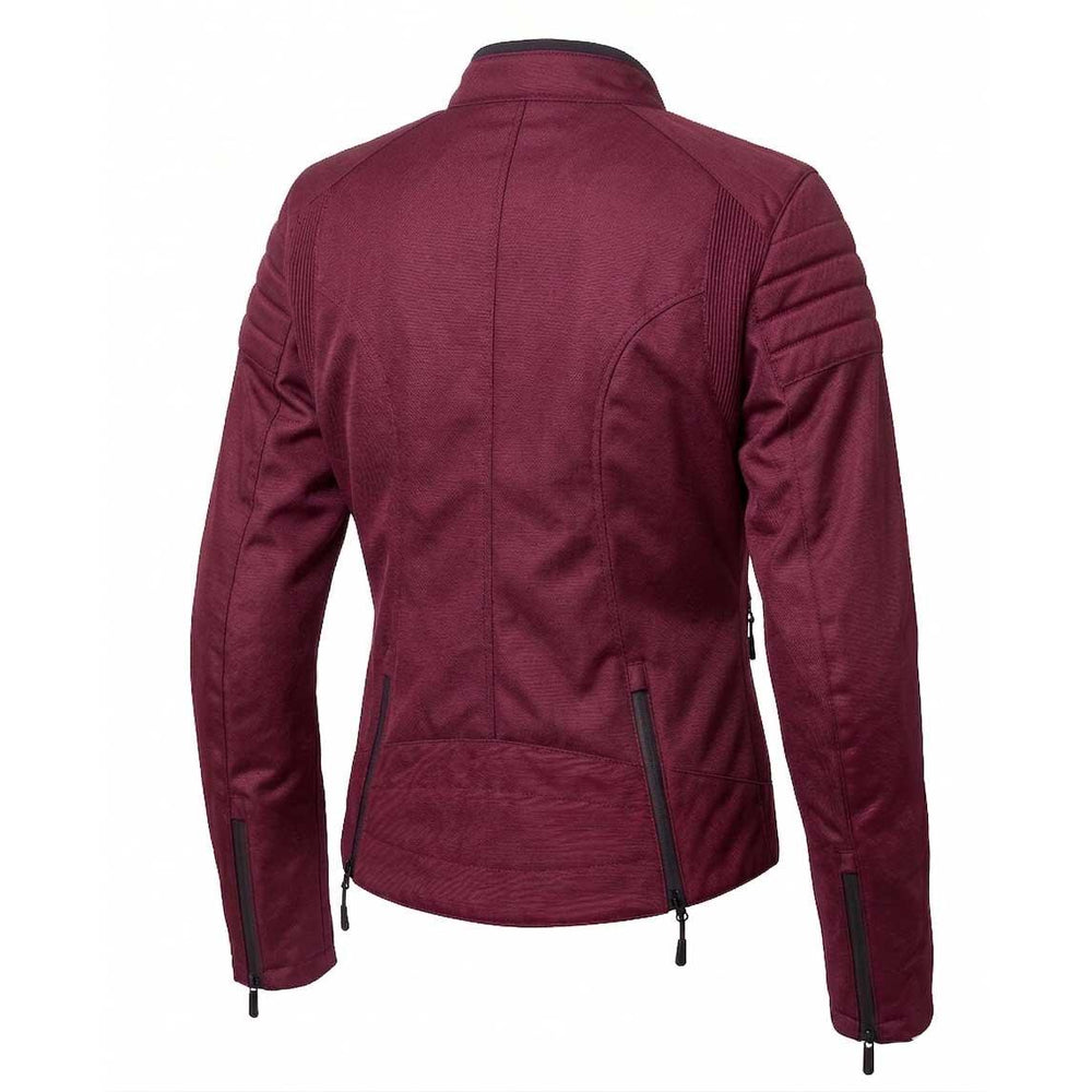 Spada Cafe Flux Ladies Motorcycle Jacket - Berry Red