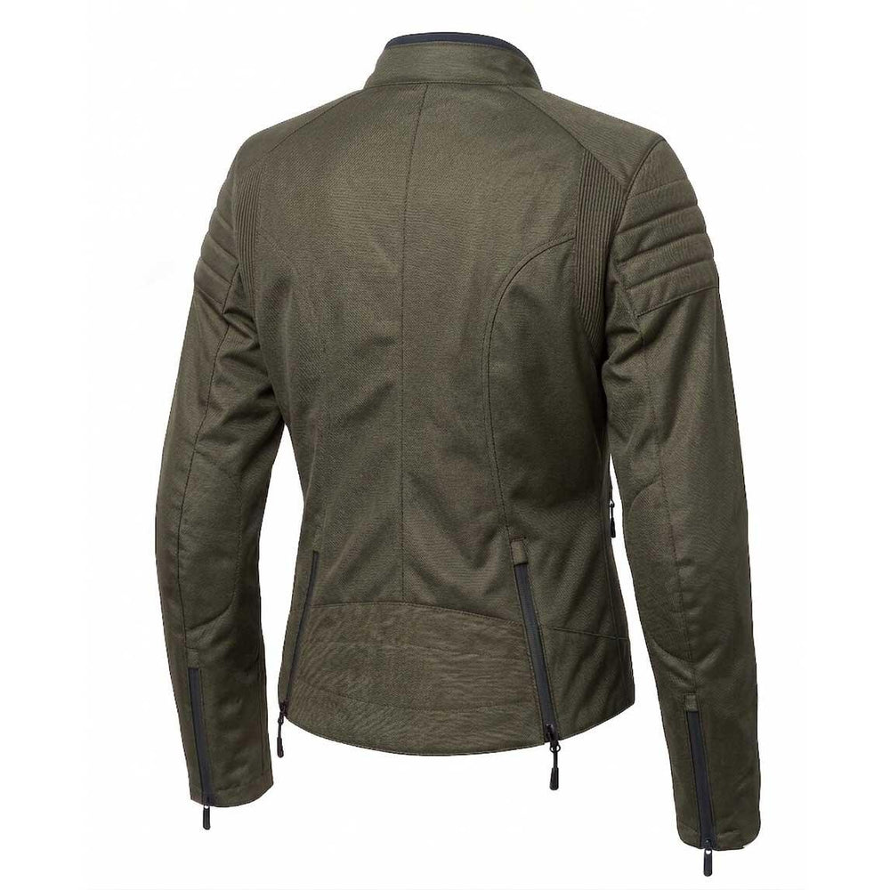 Spada Cafe Flux Ladies Motorcycle Jacket - Olive Green