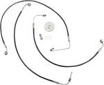LA Choppers Braided Brake Hose Kit For Harley Davidson FLS 1690 ABS 2012-2013 Front 12" - 14" - Black