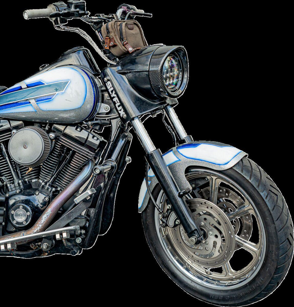 Slyfox Headlight Trim with Visor For Harley Davidson FLD 1690 2012-2013 Black/Gloss