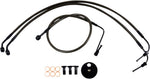 LA Choppers Midnight Braided Brake Hose Kit For Harley Davidson FLDE 1750 ABS 2018-2020 Standard - Black/Midnight