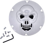 Drag Specialties Chrome 3-D Skull Derby Cover For Harley Davidson XL 1200 C 2004-2020 - Black Chrome